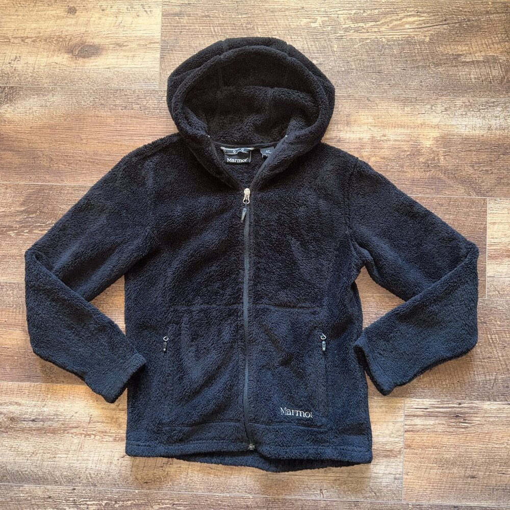 Marmot Hooded Fleece Jacket - Women's Size Small Black